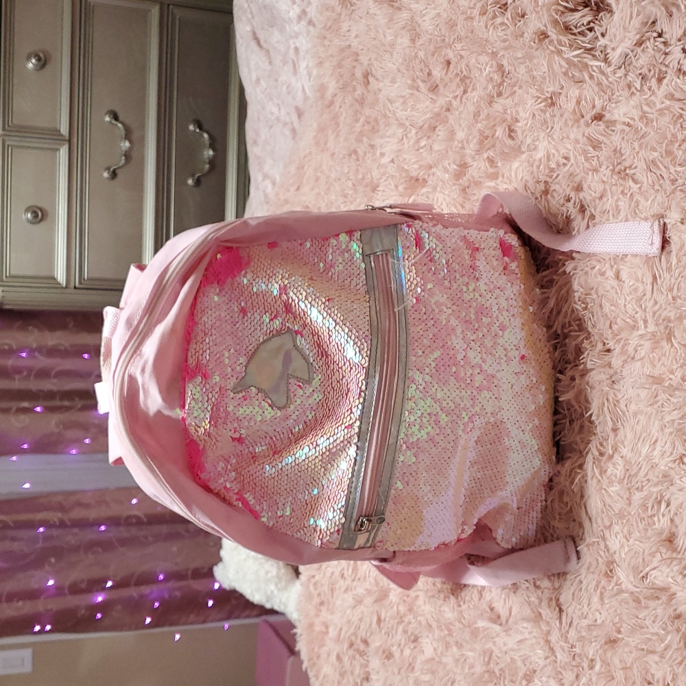 Pink Reverse Sequin Unicorn Backpack